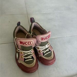 Gucci Women's Pink and Green Sneakers